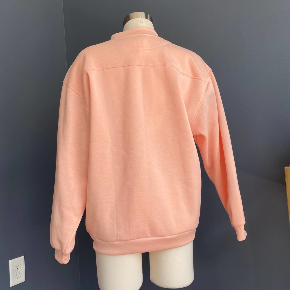 Varsity Style Button Down Sweatshirt Jacket - image 3